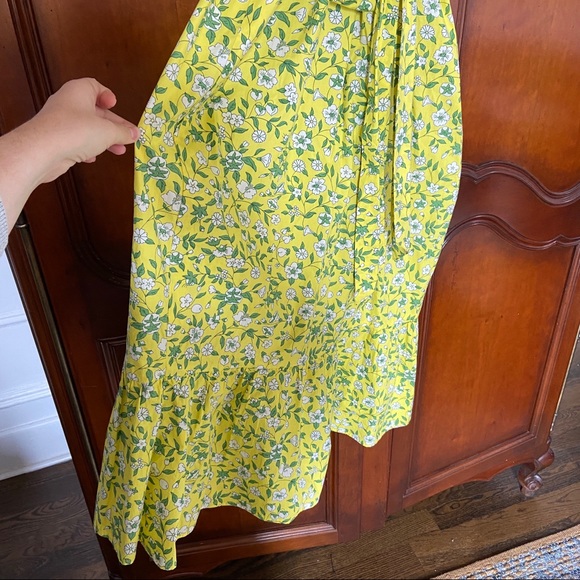 Banjanan Cecil Dress in Sprig Aurora | XS | 100% Cotton Yellow Floral Ruffle - Picture 6 of 15